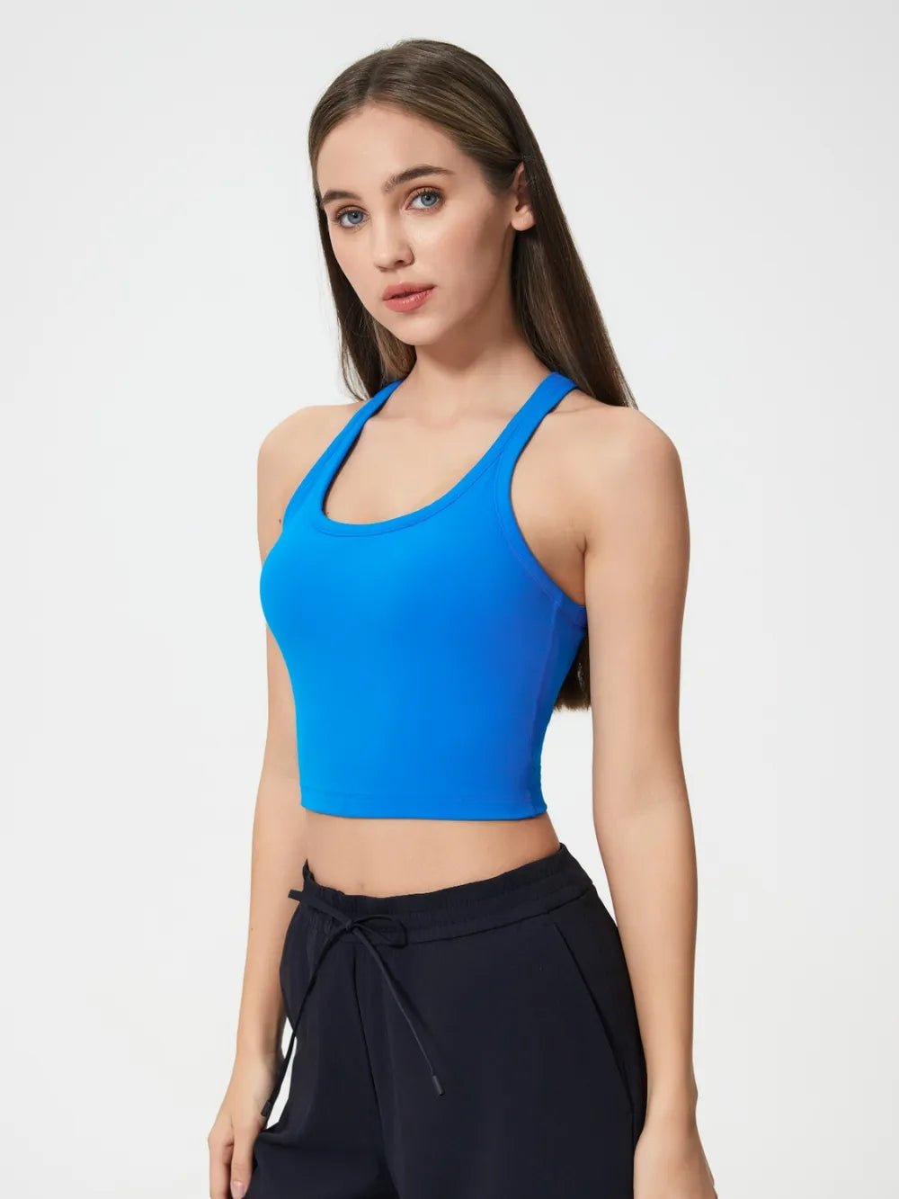 Millennia Scoop Neck Active Tank with Detachable Chest Pads - Flip Flop Dynasty