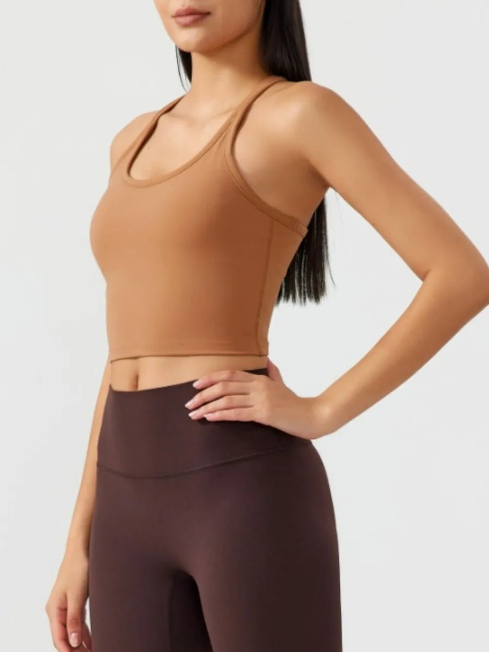 Millennia Scoop Neck Active Tank with Detachable Chest Pads - Flip Flop Dynasty