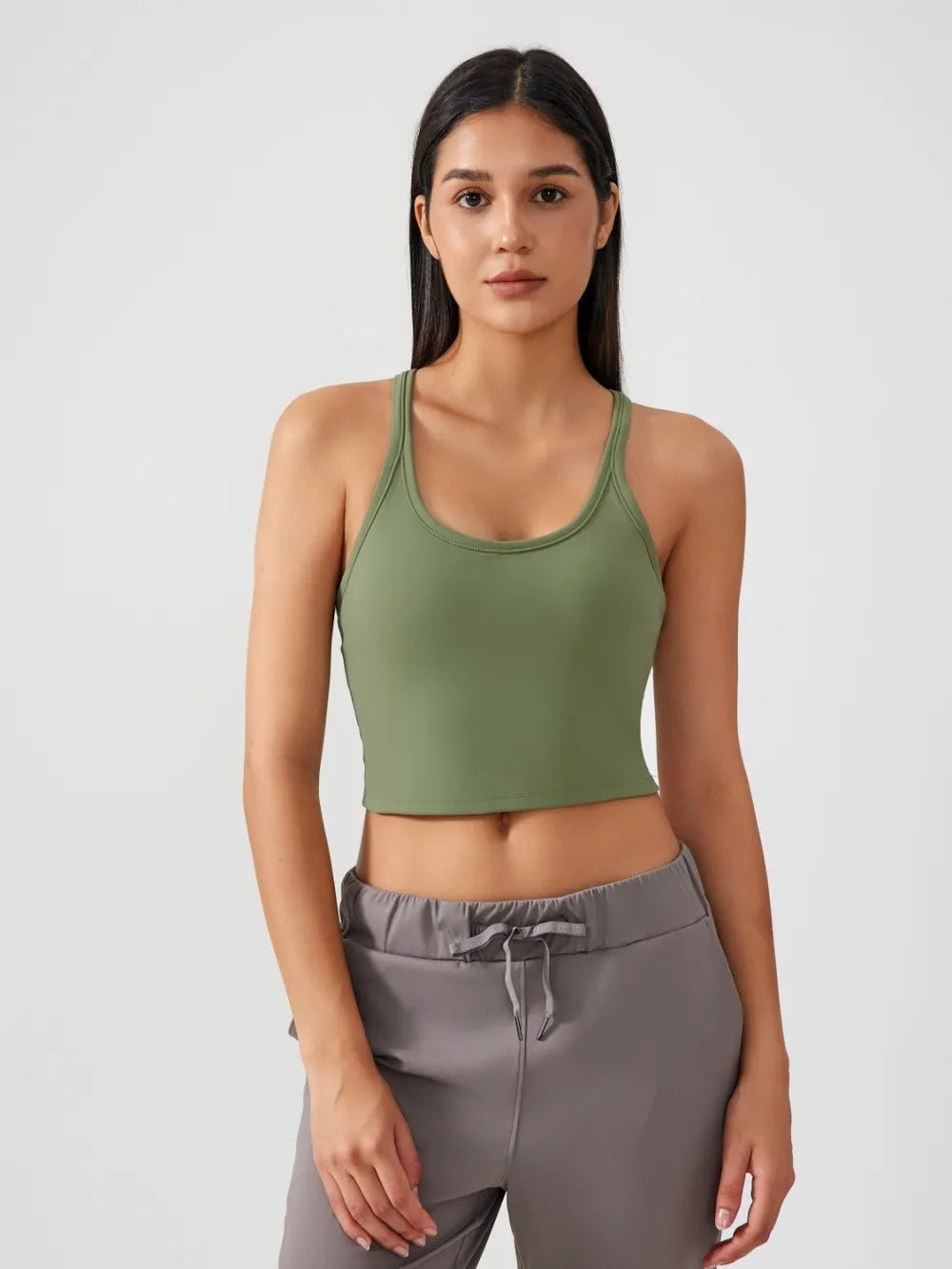 Millennia Scoop Neck Active Tank with Detachable Chest Pads - Flip Flop Dynasty