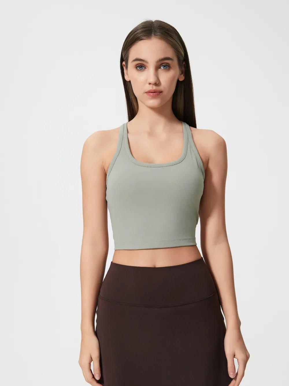 Millennia Scoop Neck Active Tank with Detachable Chest Pads - Flip Flop Dynasty