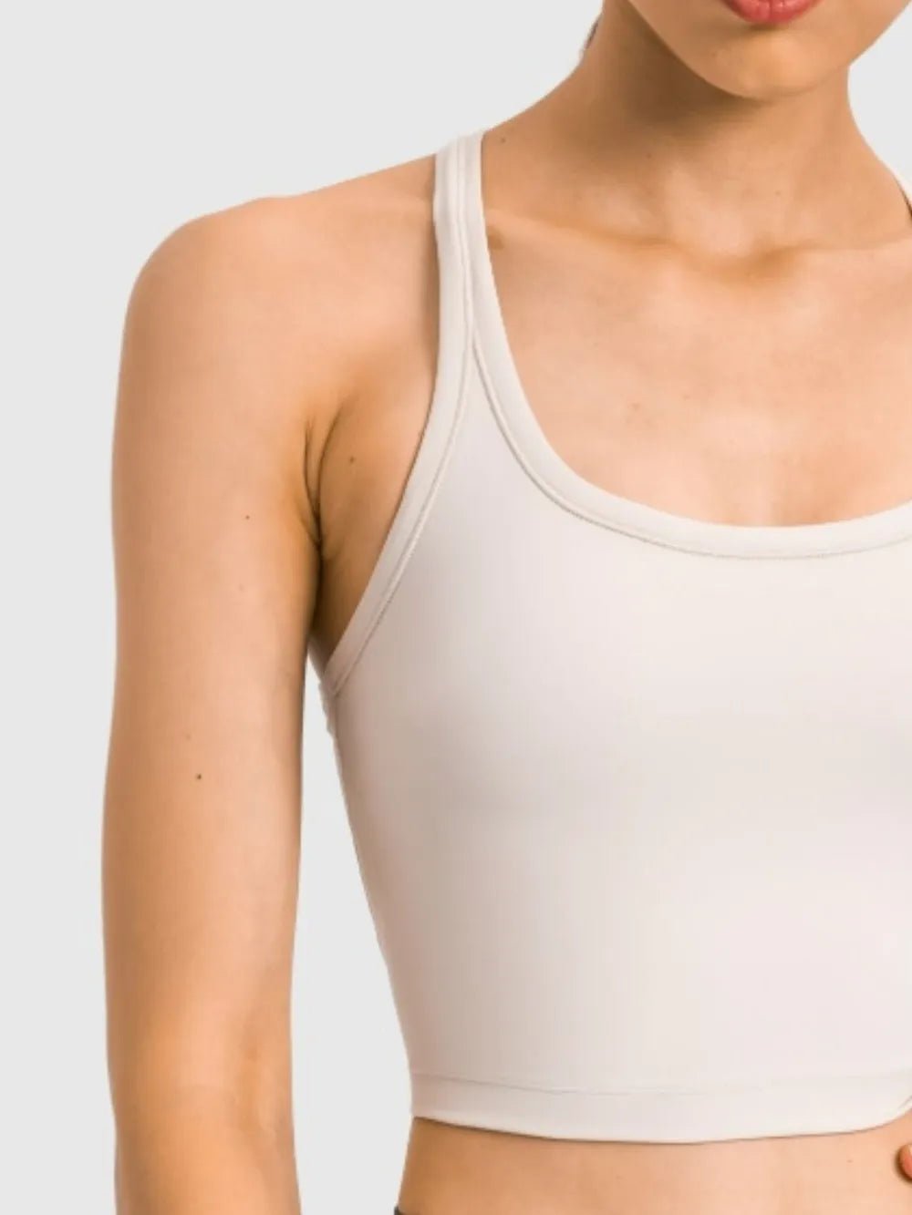 Millennia Scoop Neck Active Tank with Detachable Chest Pads - Flip Flop Dynasty
