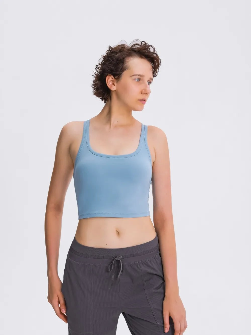 Millennia Scoop Neck Active Tank with Detachable Chest Pads - Flip Flop Dynasty