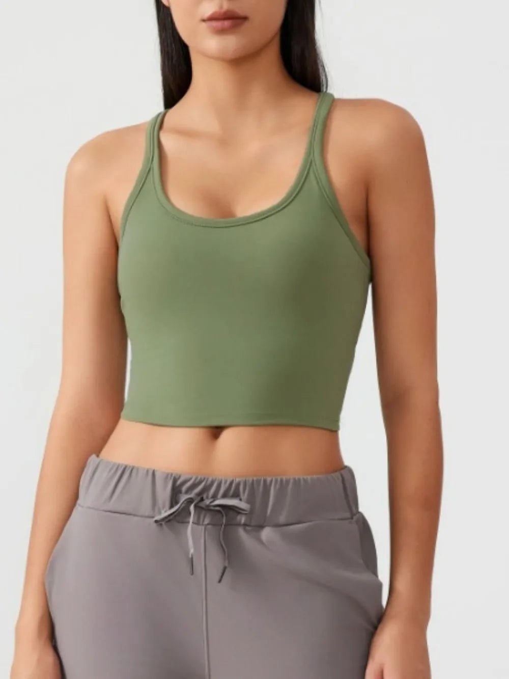 Millennia Scoop Neck Active Tank with Detachable Chest Pads - Flip Flop Dynasty