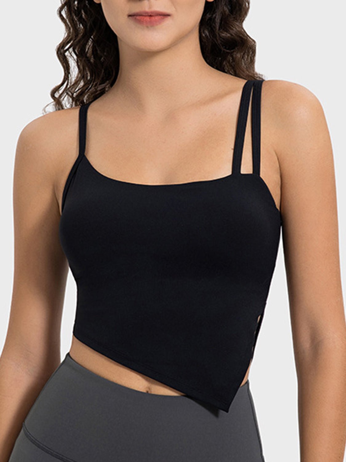 Millennia Slit Asymmetrical Neck Active Cami - Flip Flop Dynasty
