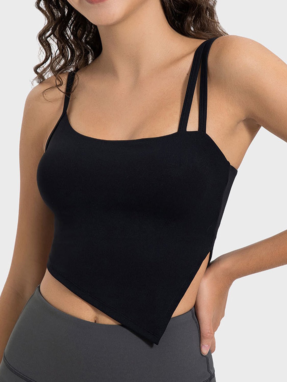 Millennia Slit Asymmetrical Neck Active Cami - Flip Flop Dynasty