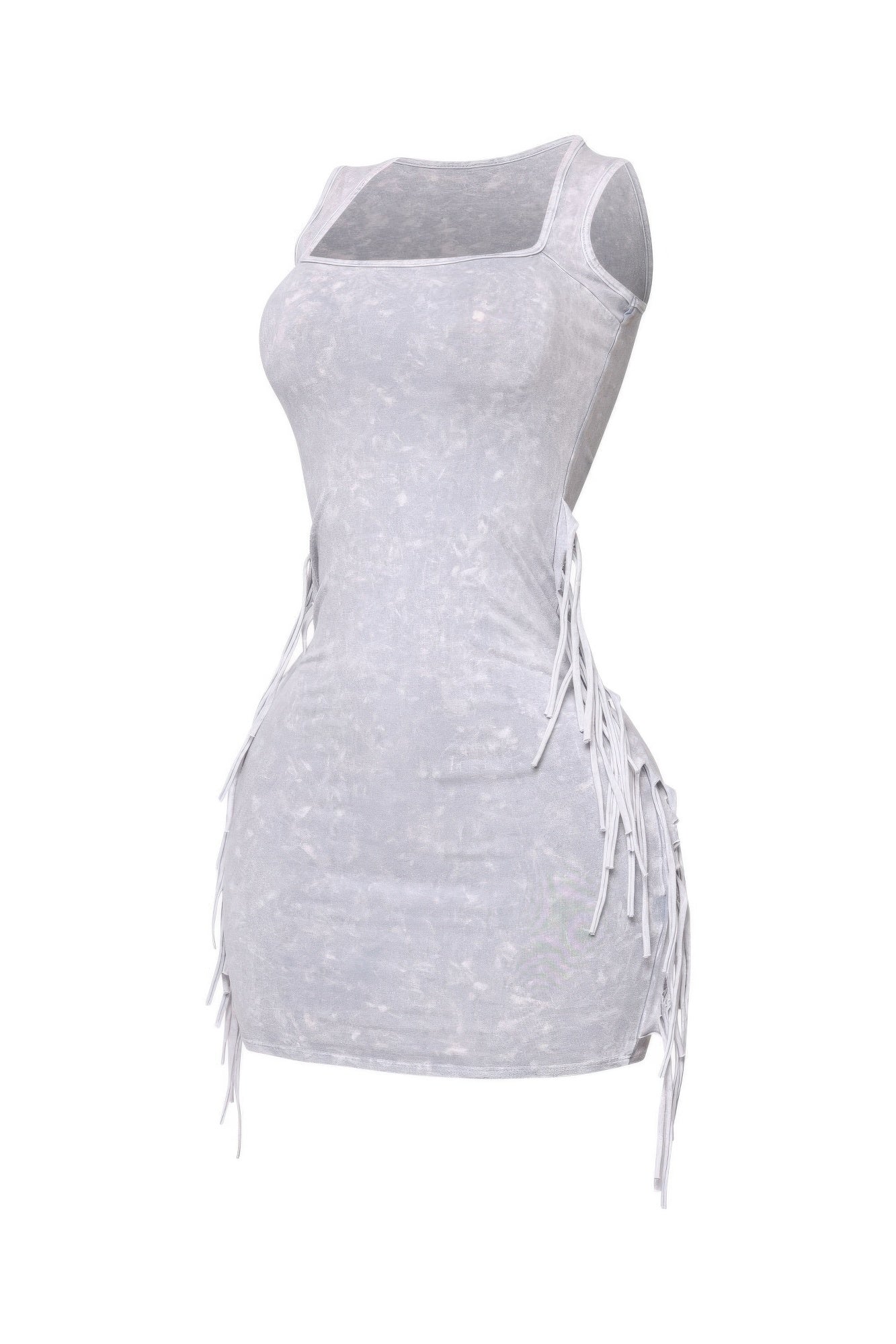 Mineral Washed Side Fringe Mini Dress - Flip Flop Dynasty
