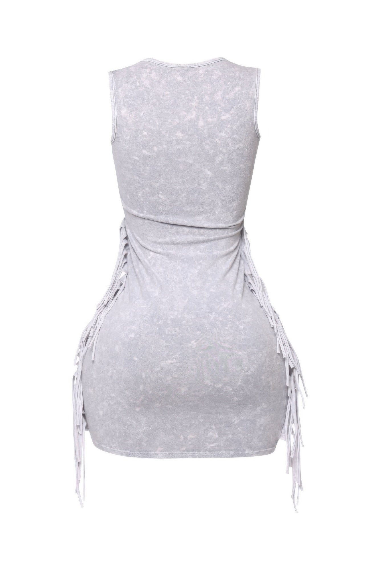 Mineral Washed Side Fringe Mini Dress - Flip Flop Dynasty