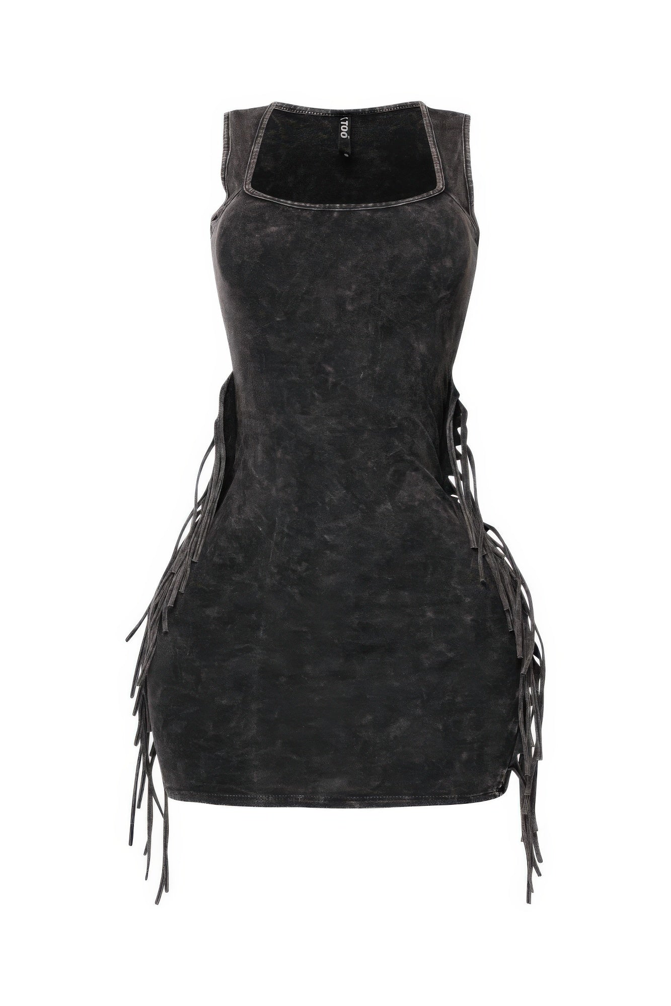 Mineral Washed Side Fringe Mini Dress - Flip Flop Dynasty