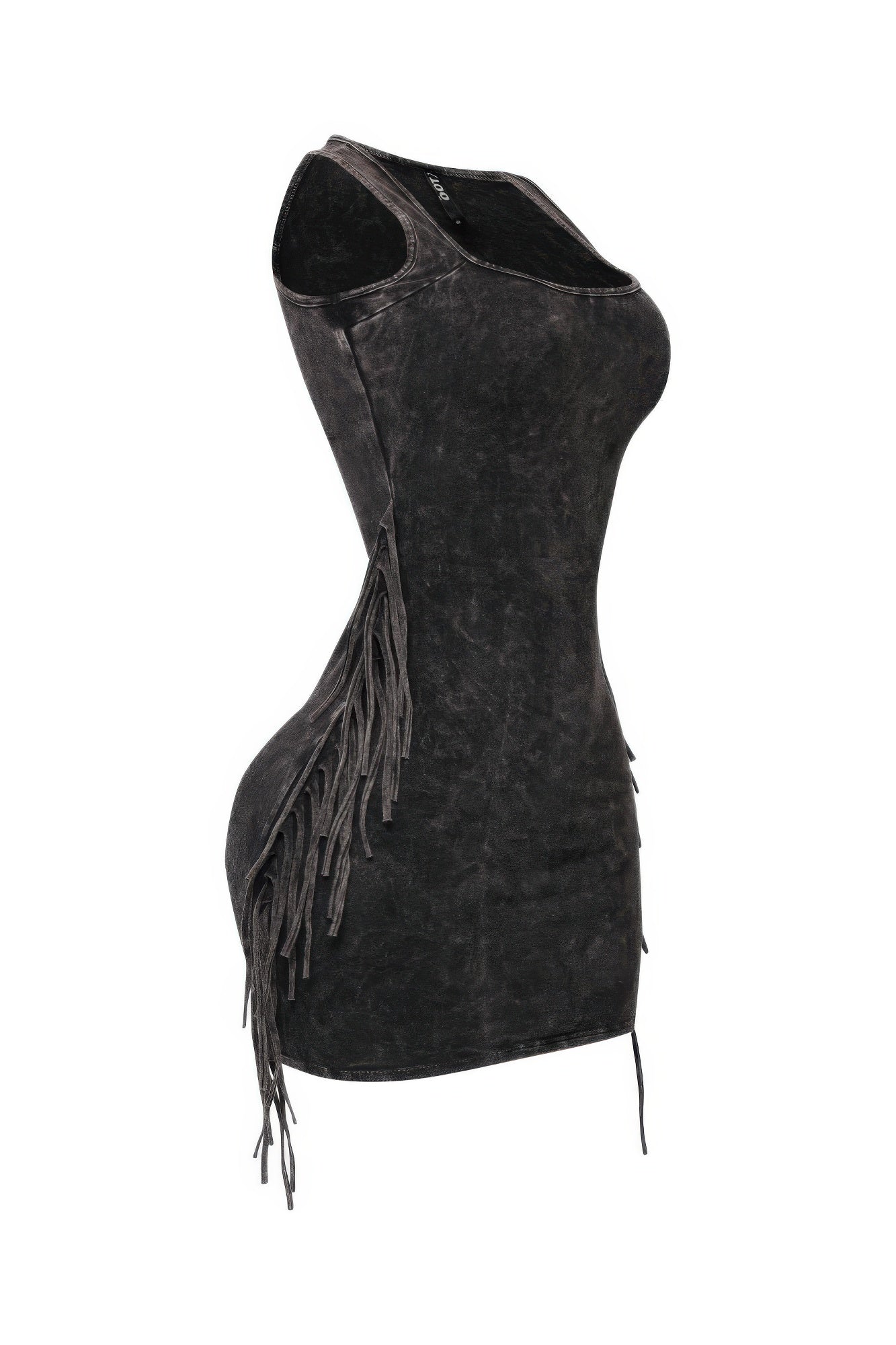 Mineral Washed Side Fringe Mini Dress - Flip Flop Dynasty