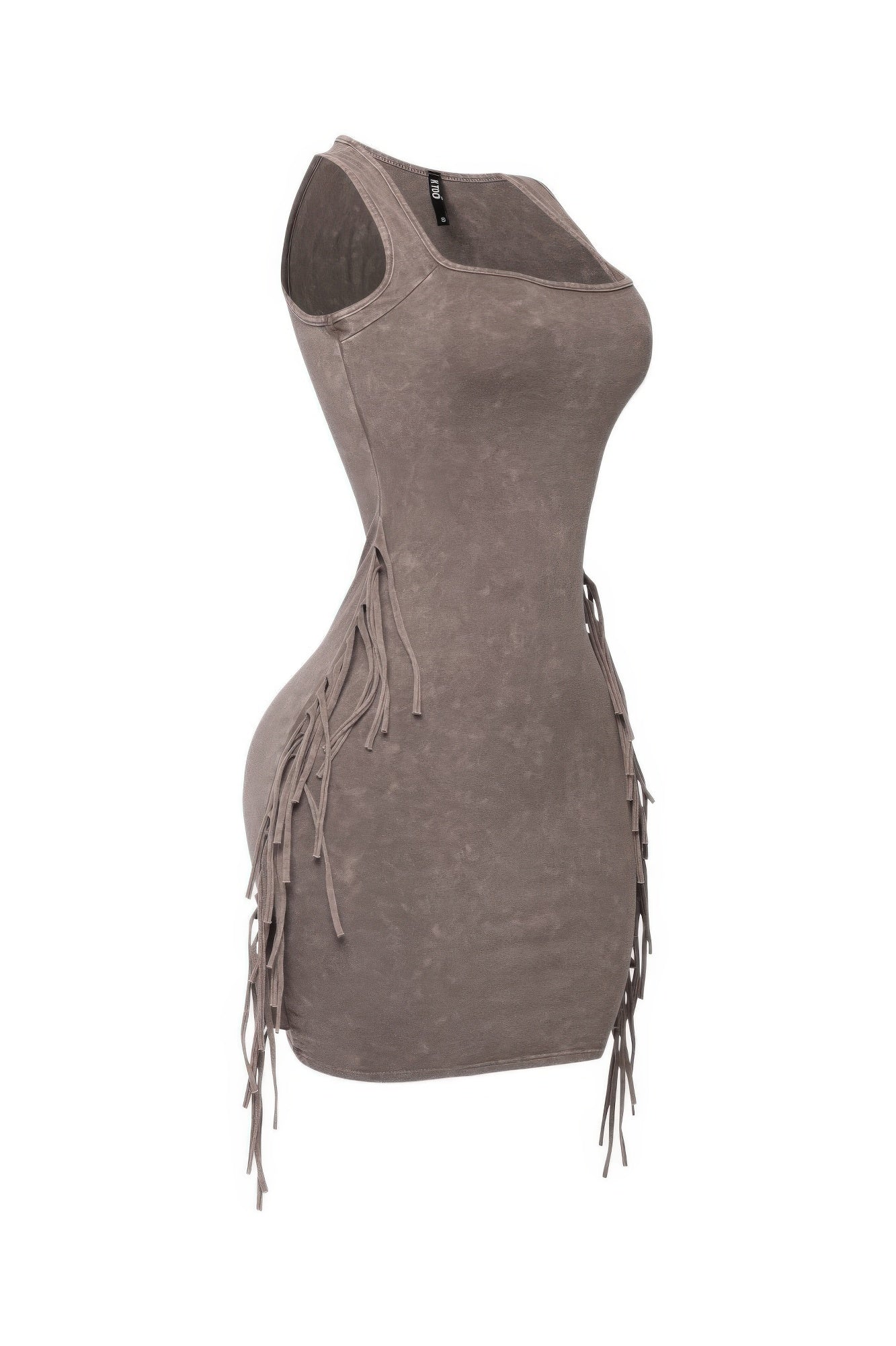 Mineral Washed Side Fringe Mini Dress - Flip Flop Dynasty