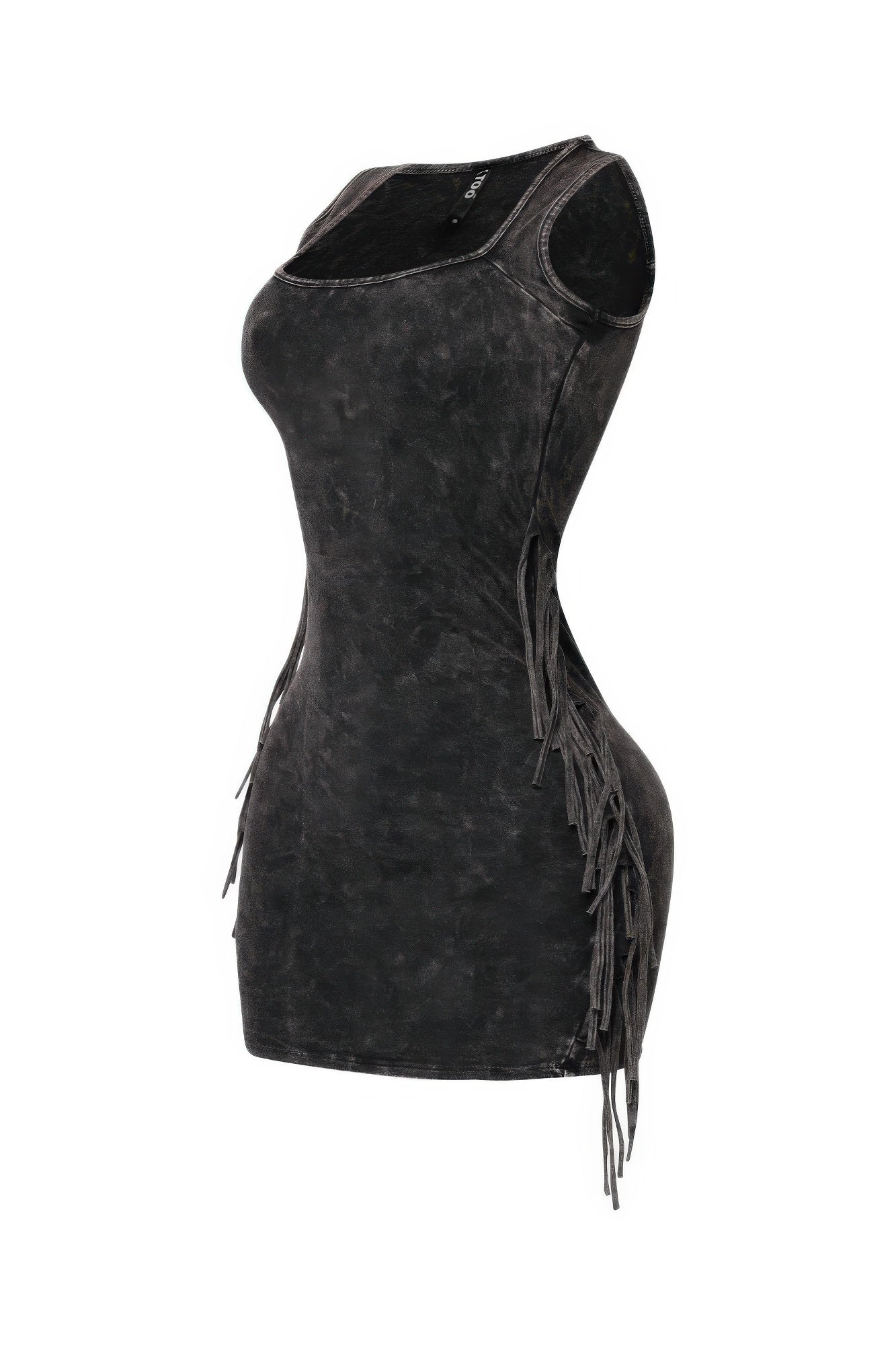 Mineral Washed Side Fringe Mini Dress - Flip Flop Dynasty