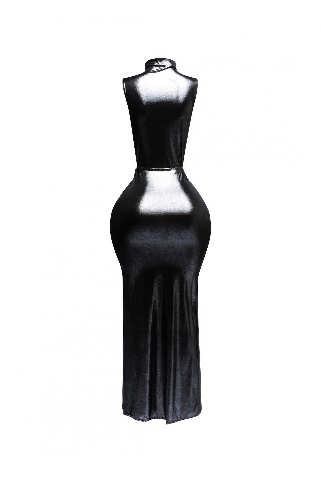 Mock Neck And Tied Waist Dress - Flip Flop Dynasty