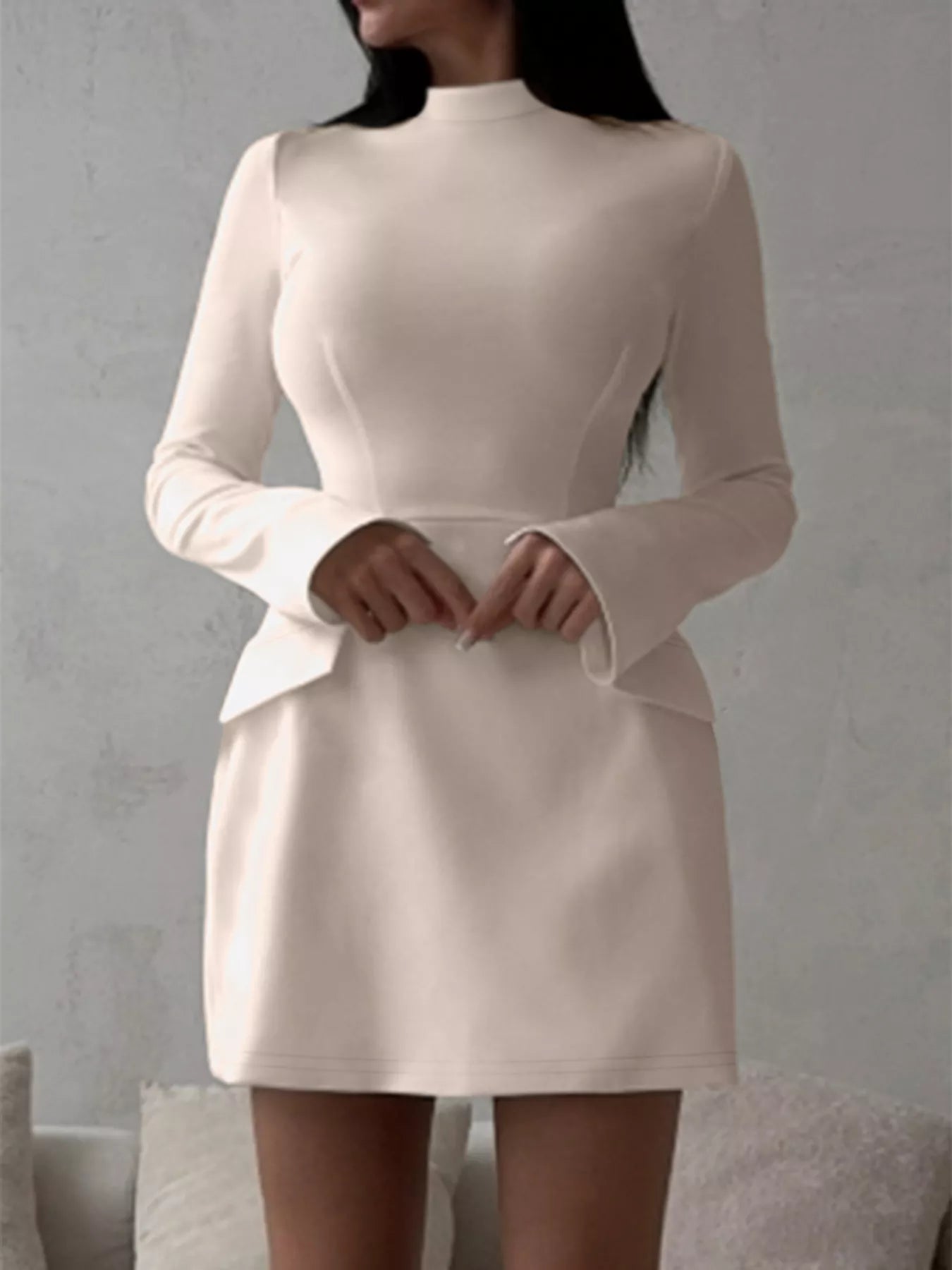 Mock Neck Long Sleeve Bodycon Dress - Flip Flop Dynasty