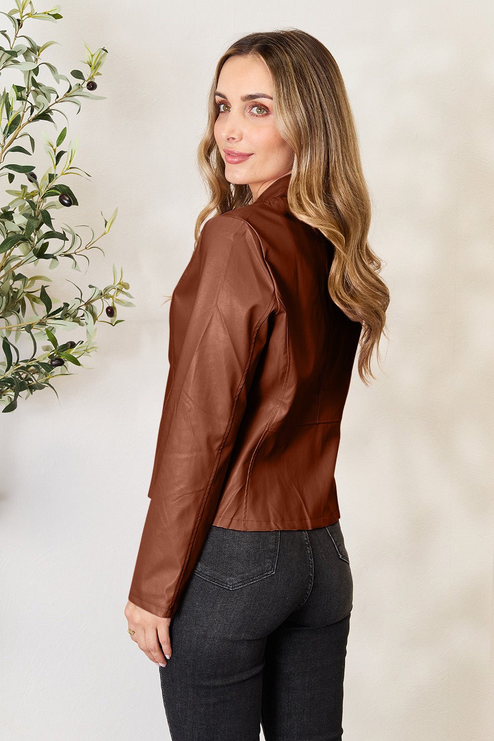 Mock Neck Zip Up Jacket - Flip Flop Dynasty