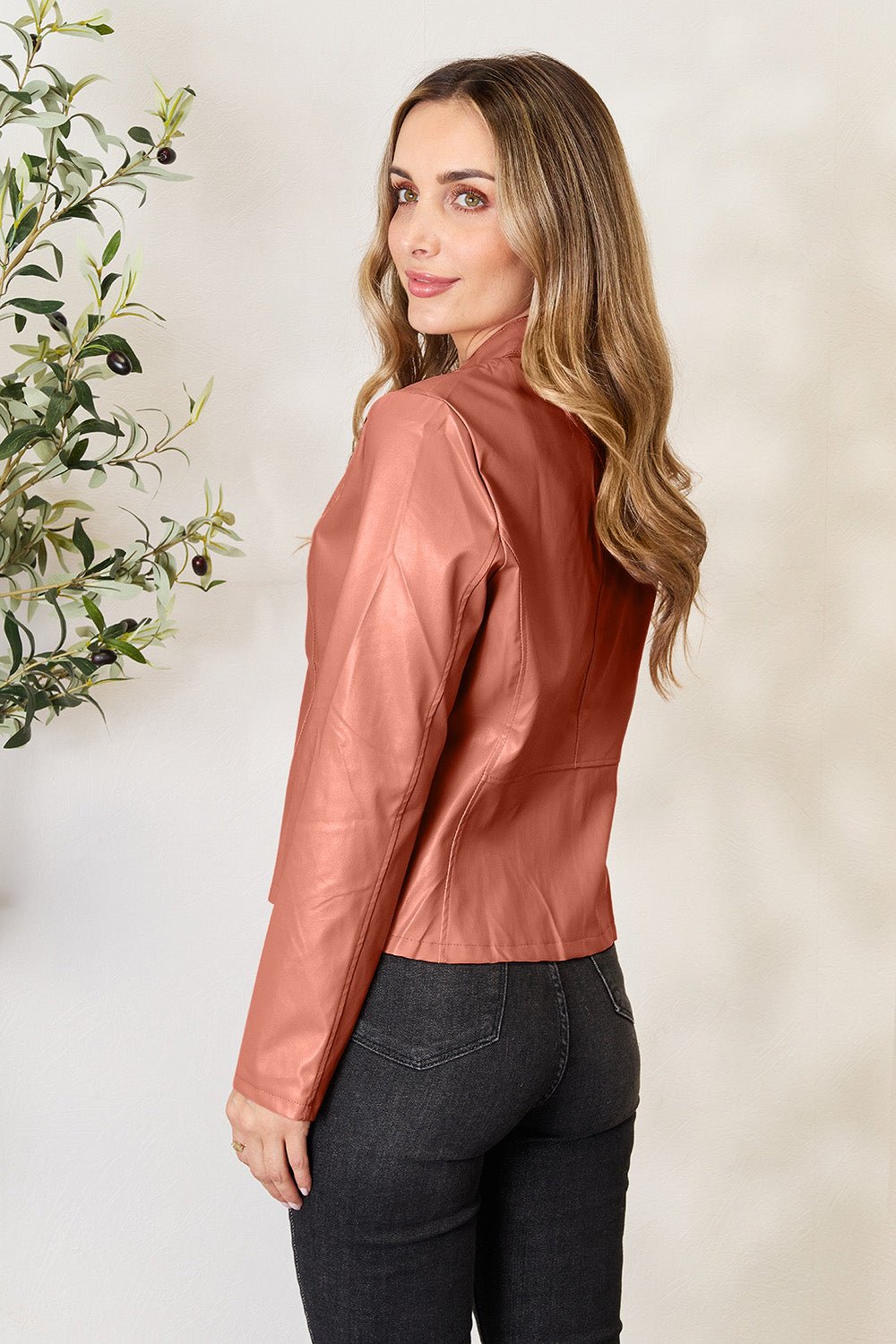 Mock Neck Zip Up Jacket - Flip Flop Dynasty