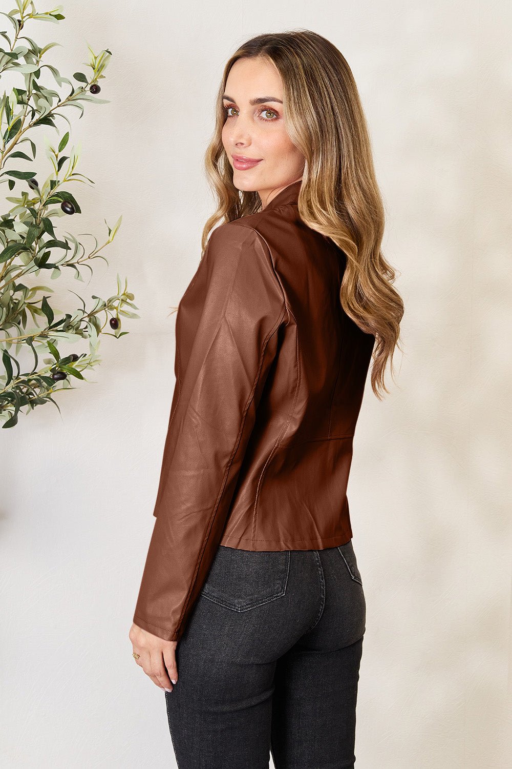 Mock Neck Zip Up Jacket - Flip Flop Dynasty