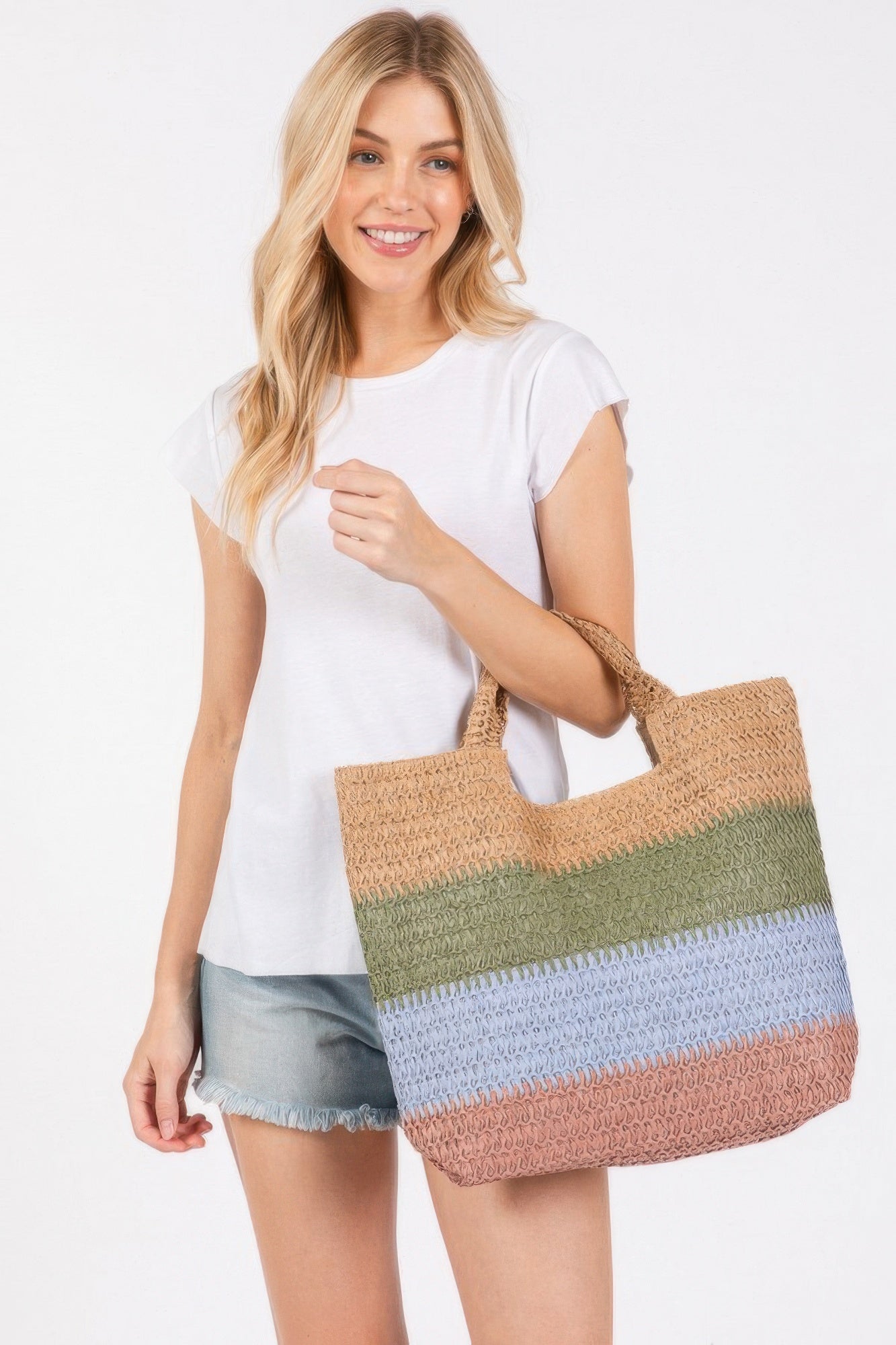 Multi Color Stripe Tote Bag - Flip Flop Dynasty