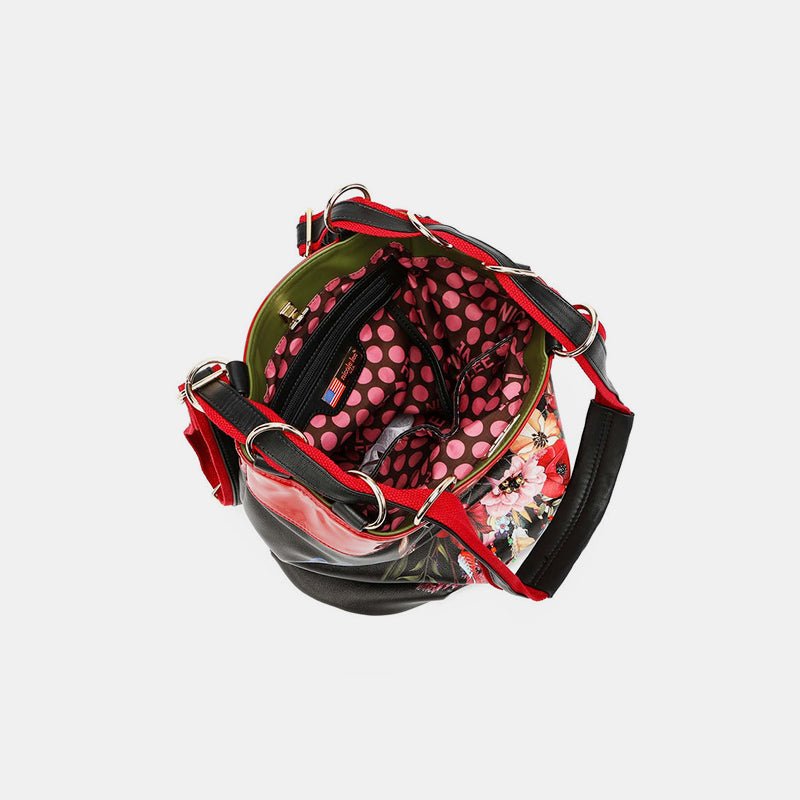 Nicole Lee USA Flower Pattern Adjustable Strap Backpack Bag - Flip Flop Dynasty