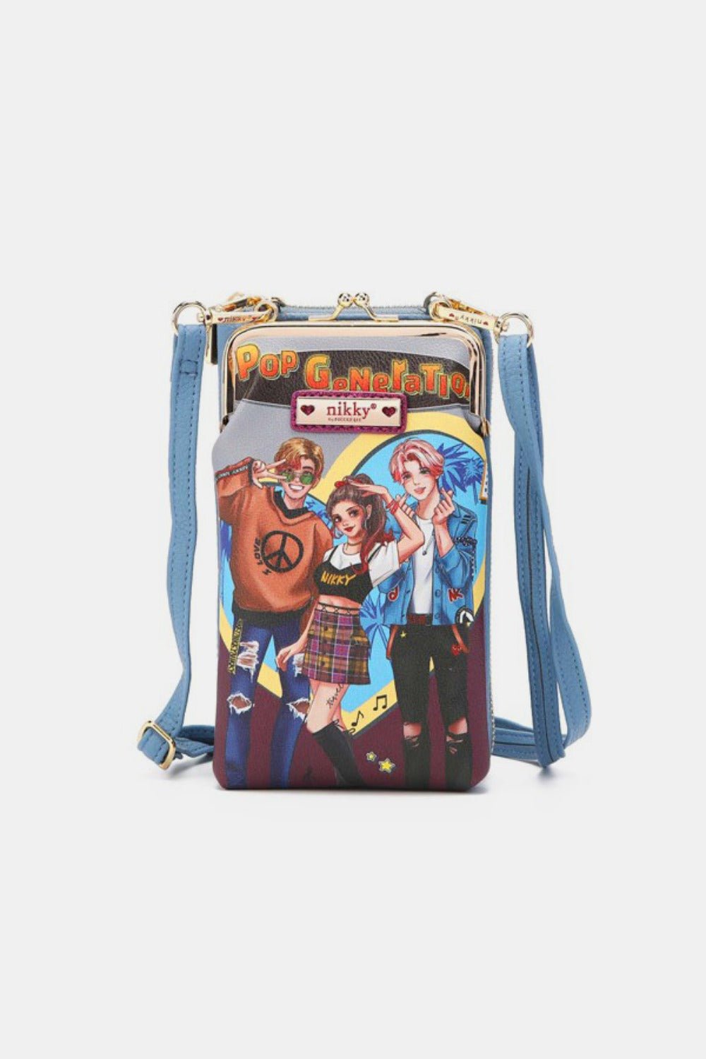 Nicole Lee USA Printed Crossbody Wallet - Flip Flop Dynasty