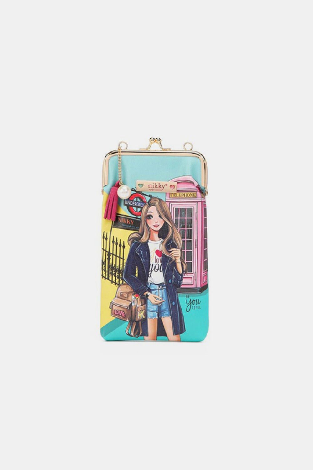 Nicole Lee USA Printed Kisslock Phone and Sunglass Purse - Flip Flop Dynasty