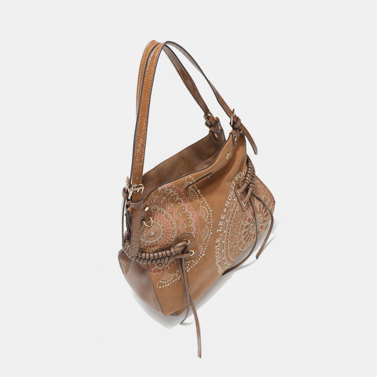 Nicole Lee USA Side Braided Tassel Inlaid Rhinestone Embroidery Hobo Bag - Flip Flop Dynasty