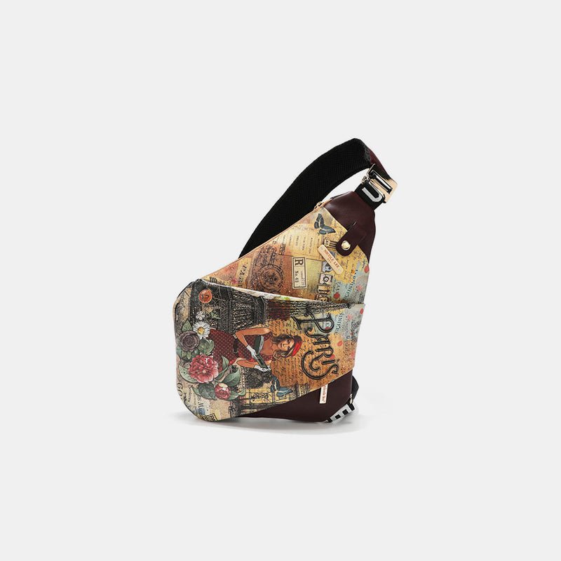 Nicole Lee USA Vegan Leather Leopard & Lip Pattern Crossbody Bag - Flip Flop Dynasty