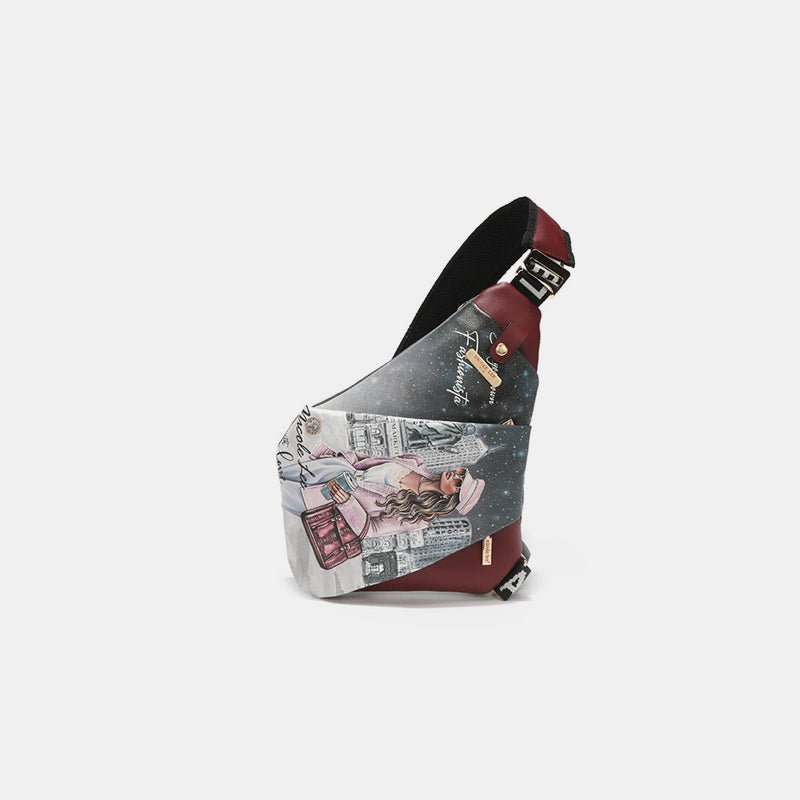 Nicole Lee USA Vegan Leather Leopard & Lip Pattern Crossbody Bag - Flip Flop Dynasty