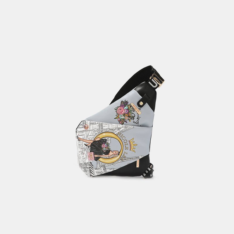 Nicole Lee USA Vegan Leather Leopard & Lip Pattern Crossbody Bag - Flip Flop Dynasty
