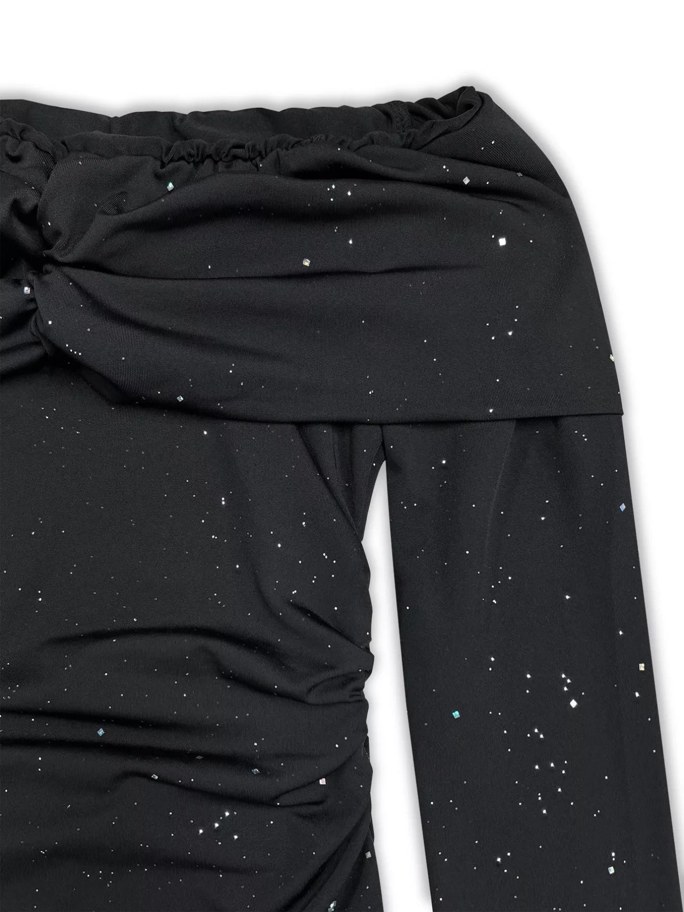 Off - Shoulder Glitter Evening Maxi Dress - Flip Flop Dynasty