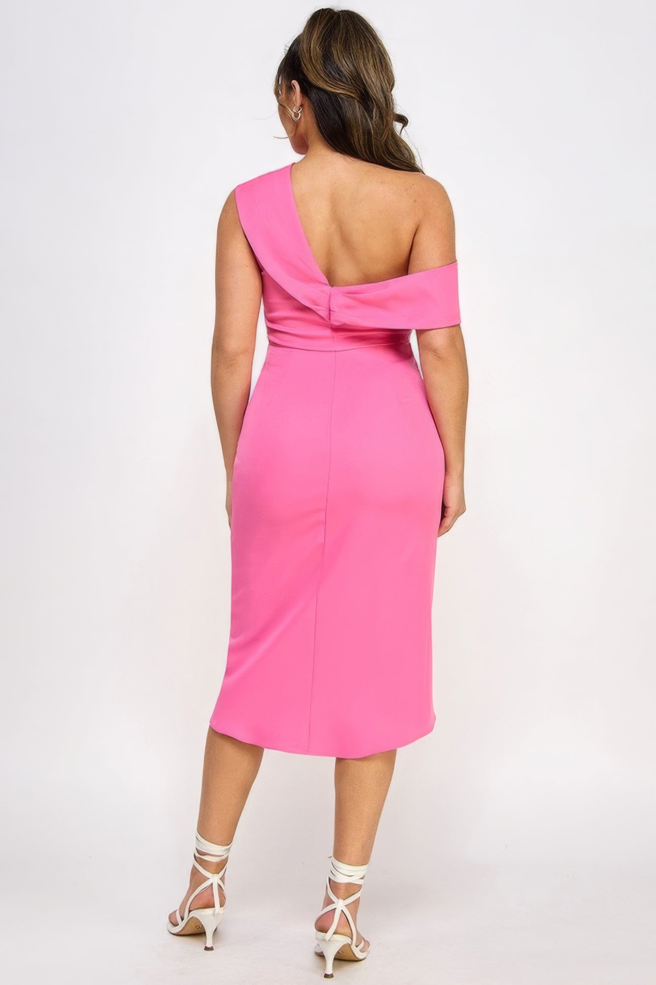 Off Shoulder Twist Front Midi Dress With Tulip Skirt - Flip Flop Dynasty
