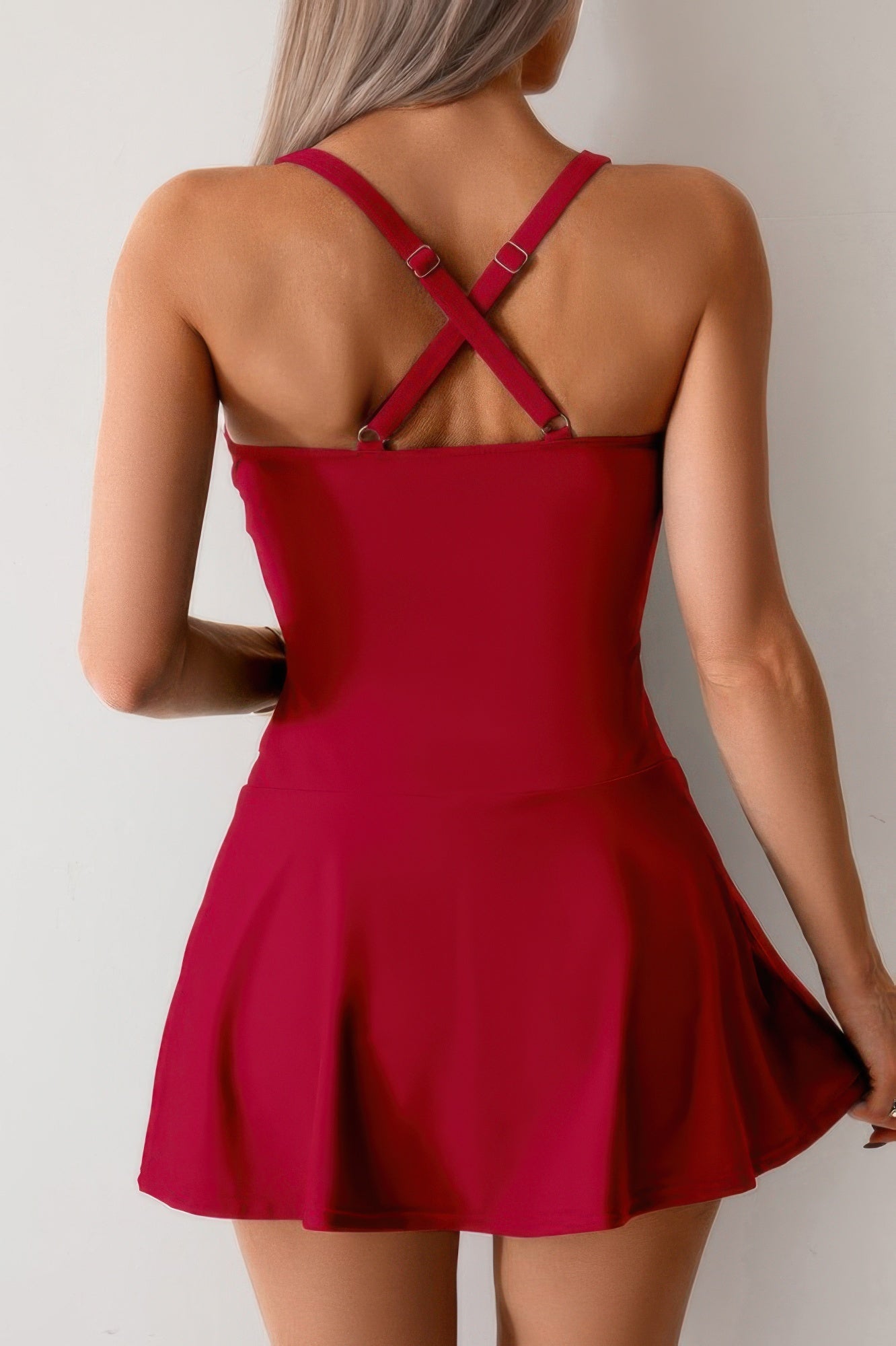One Piece Ruched Crossover Sleeveless Swimsuit - Flip Flop Dynasty