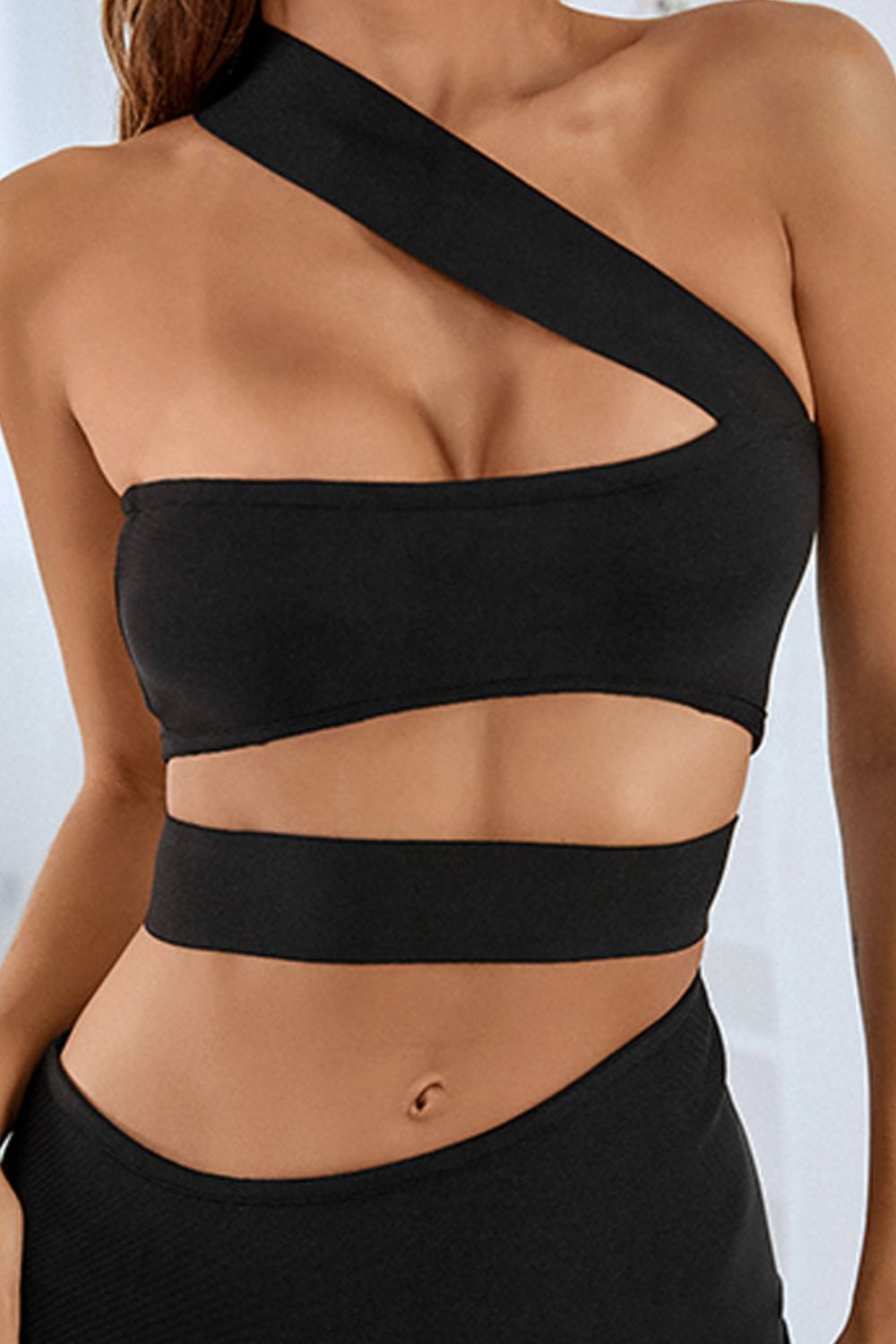 One - Shoulder Cutout Front Split Maxi Dress - Flip Flop Dynasty