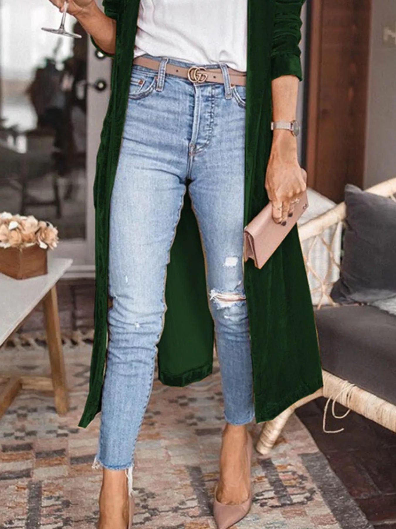 Open Front Long Sleeve Longline Cardigan - Flip Flop Dynasty