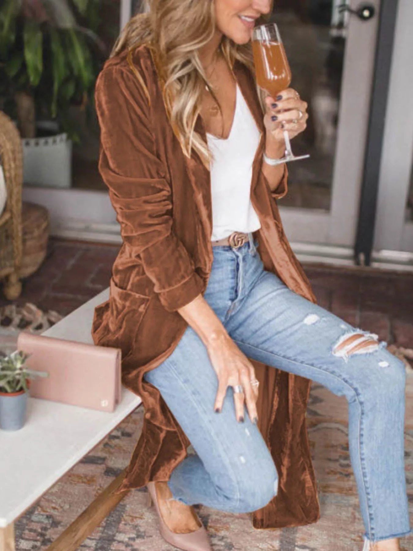 Open Front Long Sleeve Longline Cardigan - Flip Flop Dynasty