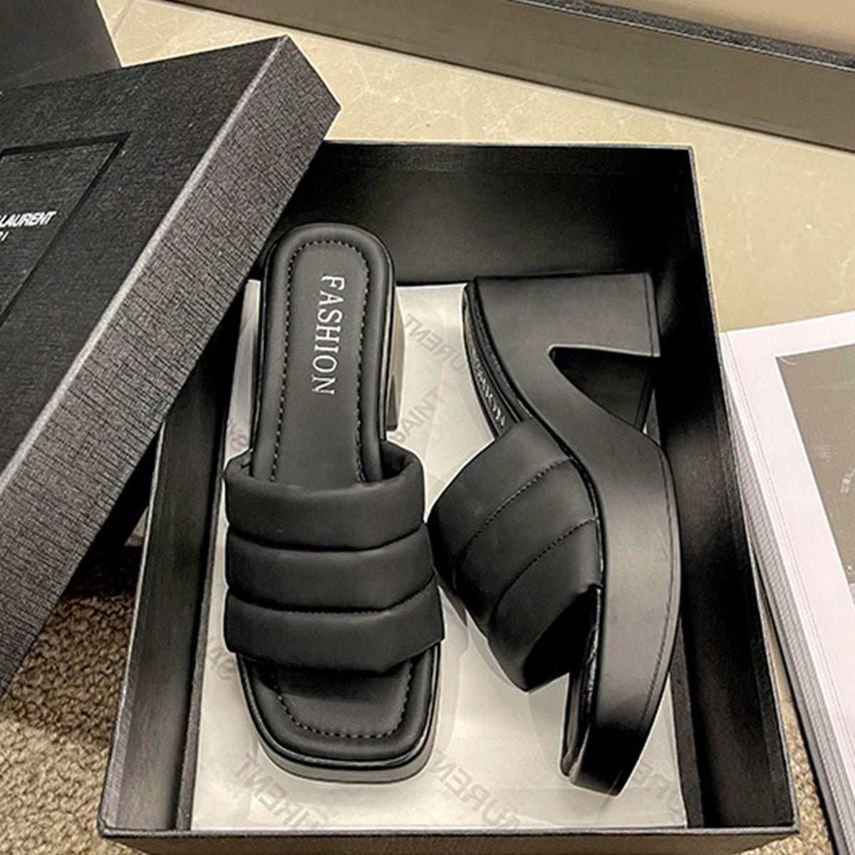Open Toe Block Heel Sandals - Flip Flop Dynasty