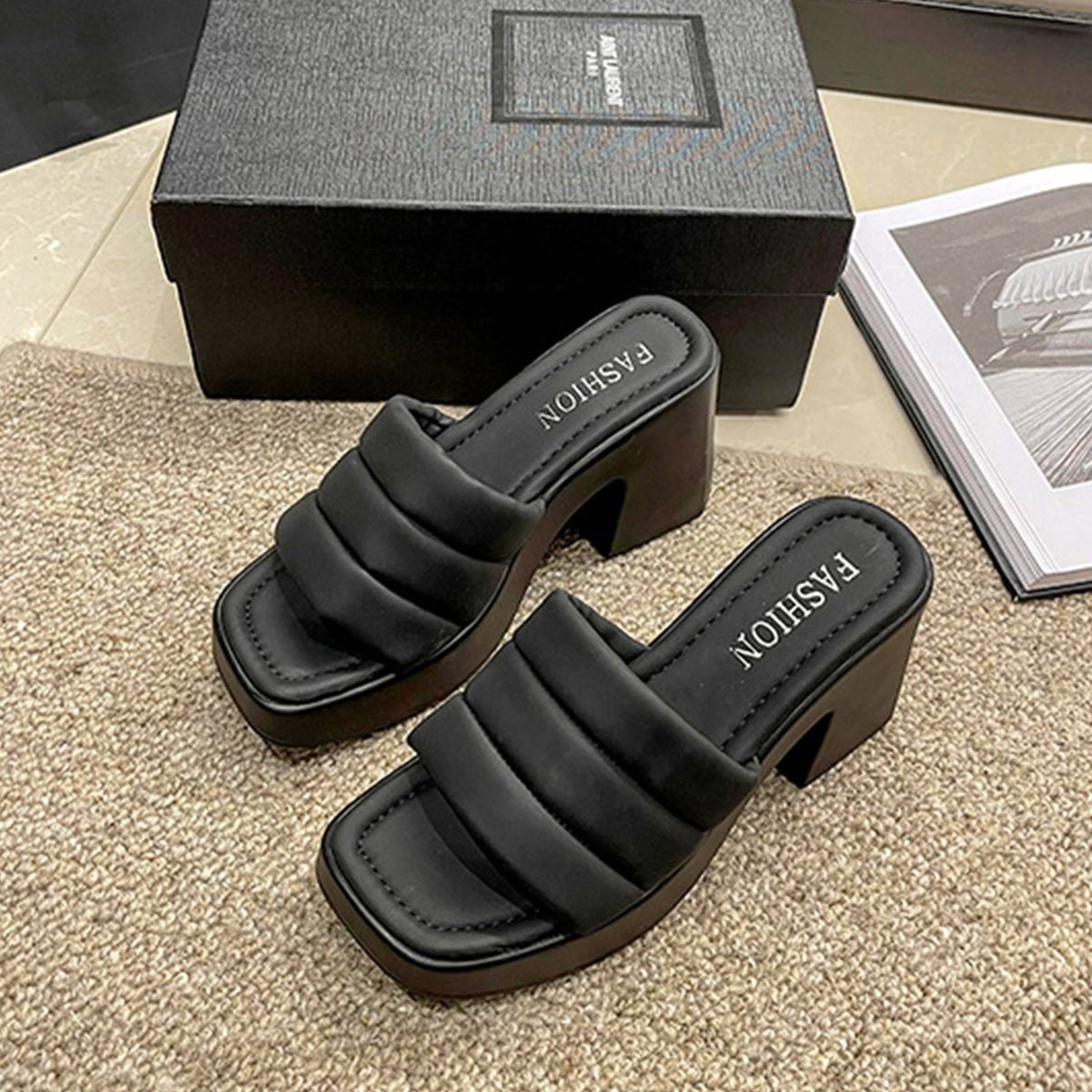 Open Toe Block Heel Sandals - Flip Flop Dynasty