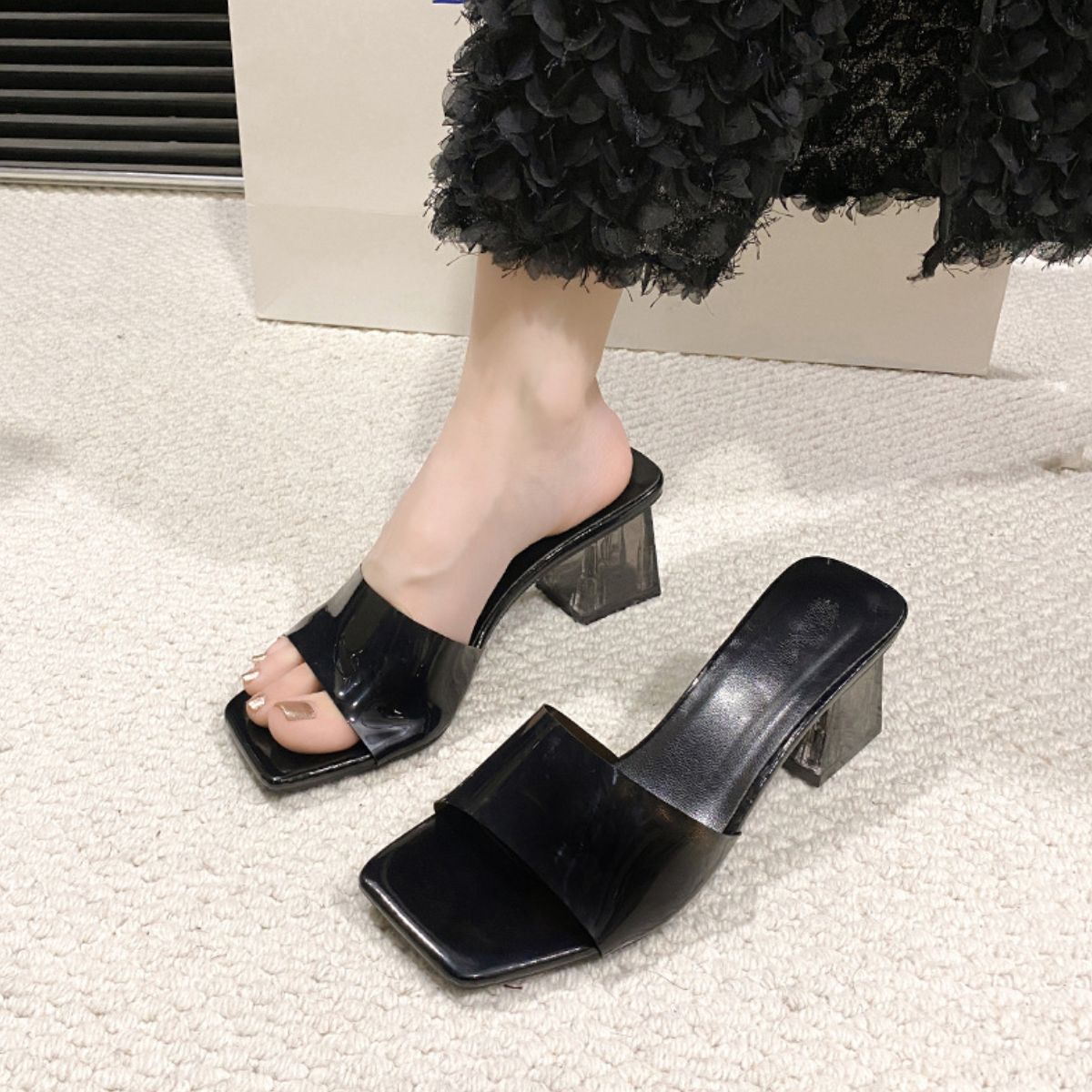 Open Toe Block Heel Sandals - Flip Flop Dynasty