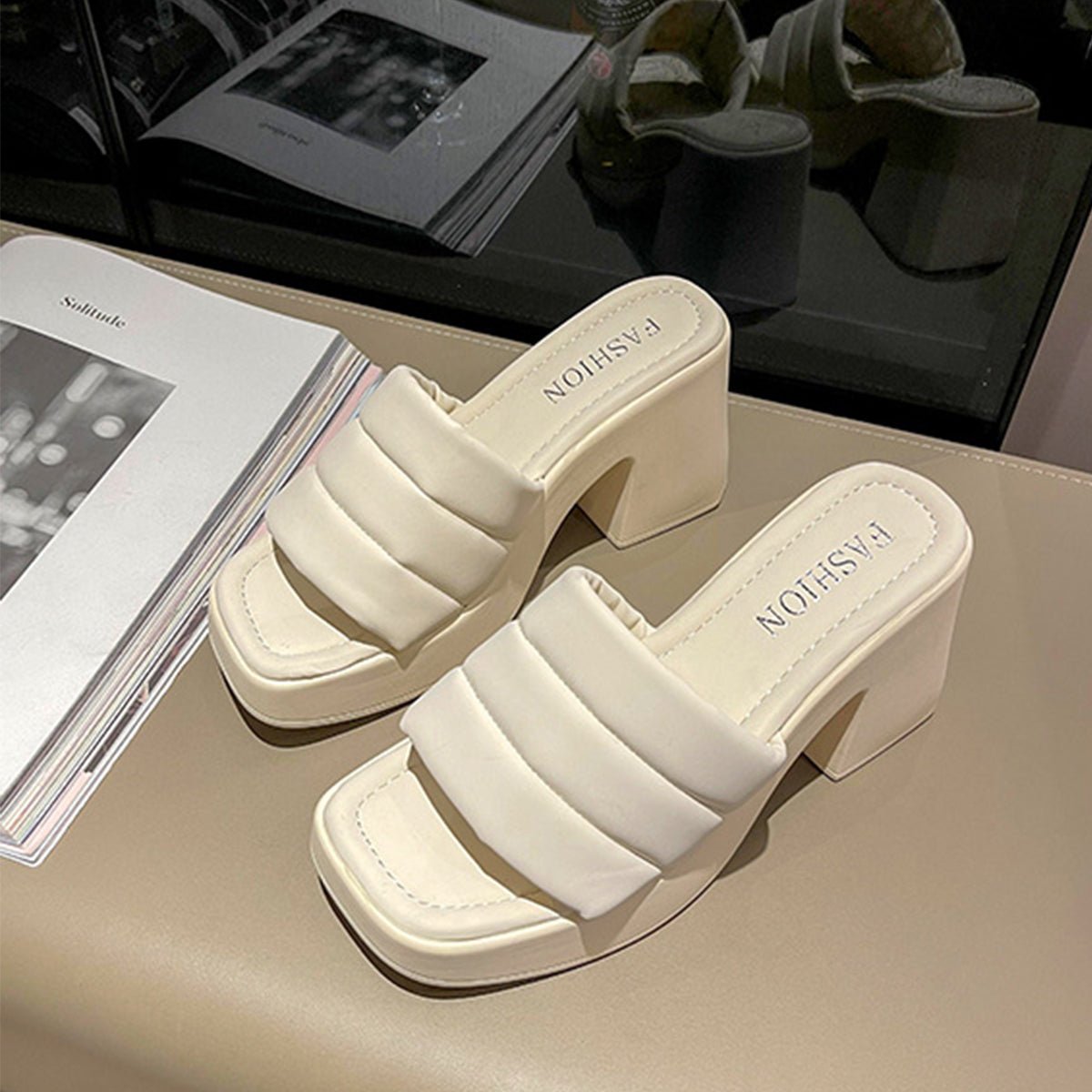 Open Toe Block Heel Sandals - Flip Flop Dynasty