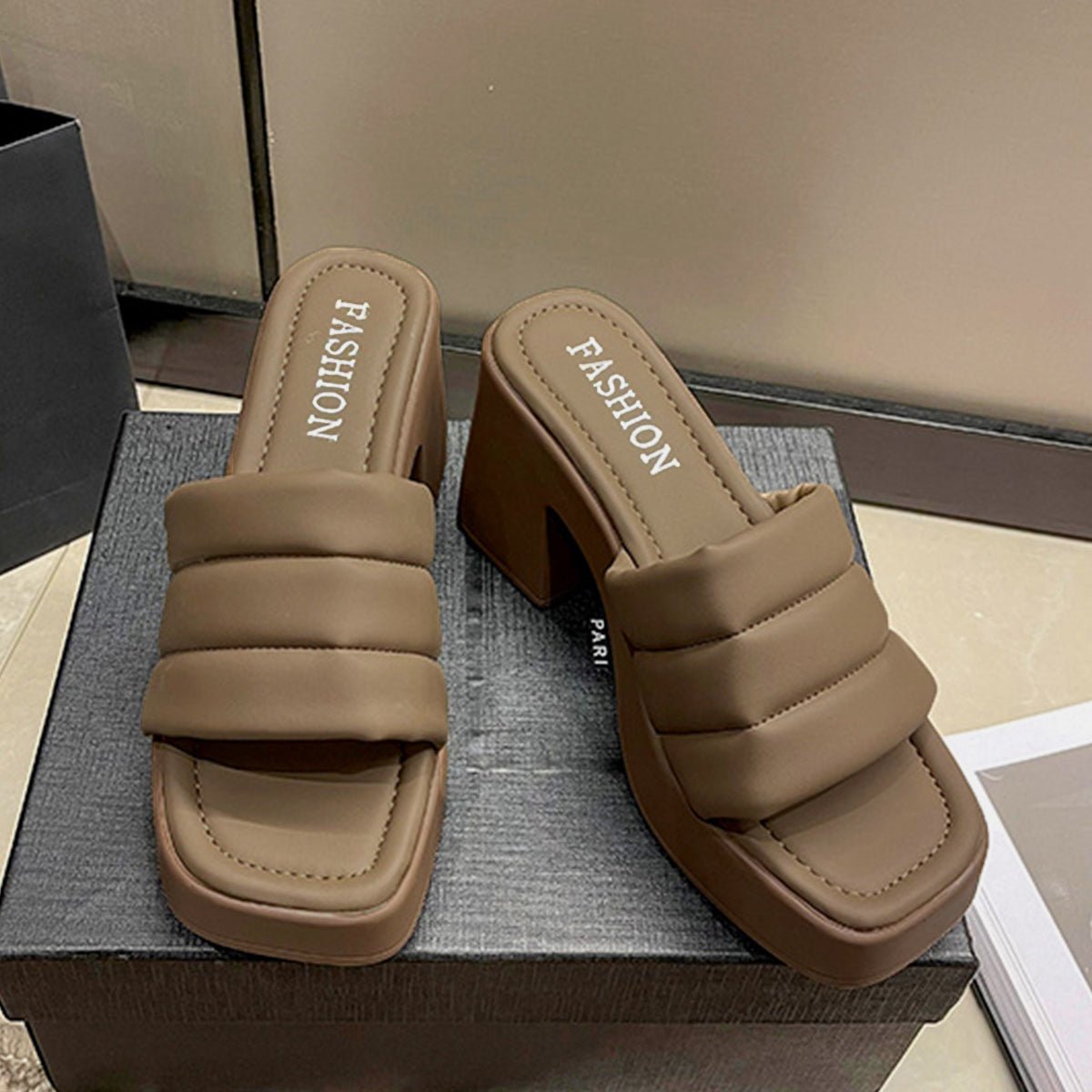 Open Toe Block Heel Sandals - Flip Flop Dynasty