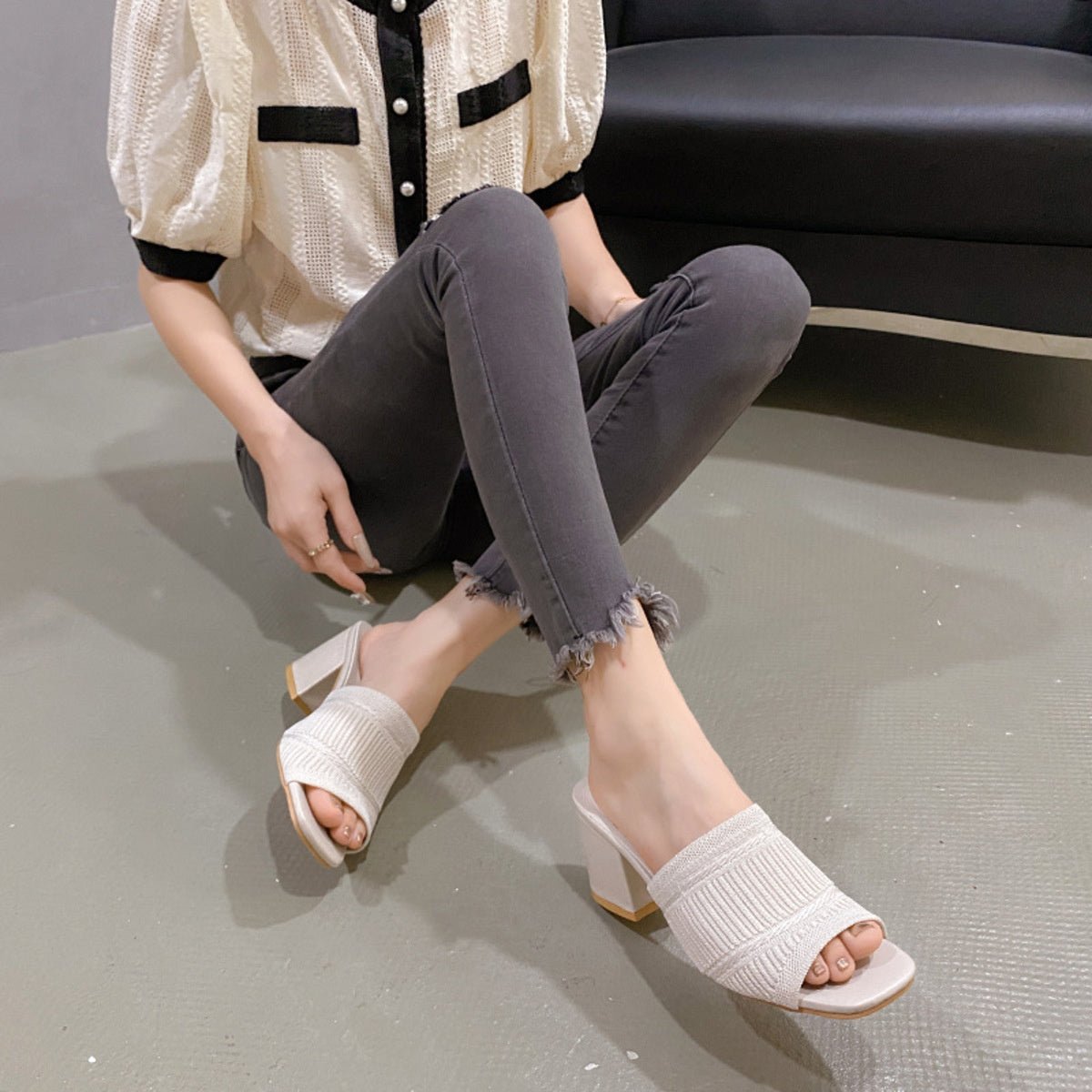 Open Toe Block Heels Sandals - Flip Flop Dynasty