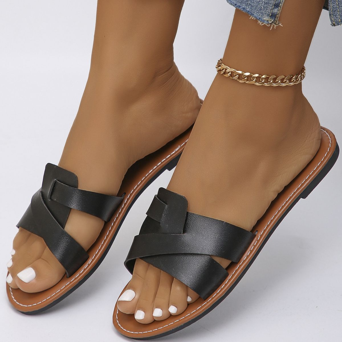 Open Toe Flats Sandals - Flip Flop Dynasty