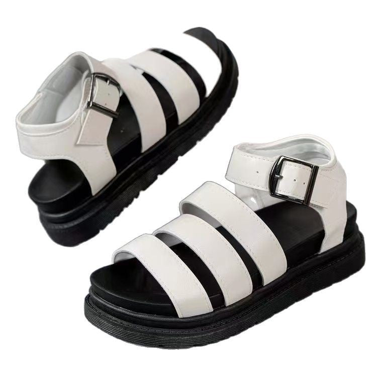 Open Toe Platform Buckle Sandals - Flip Flop Dynasty