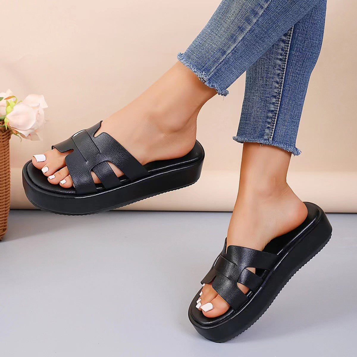 Open Toe Platform Sandals - Flip Flop Dynasty