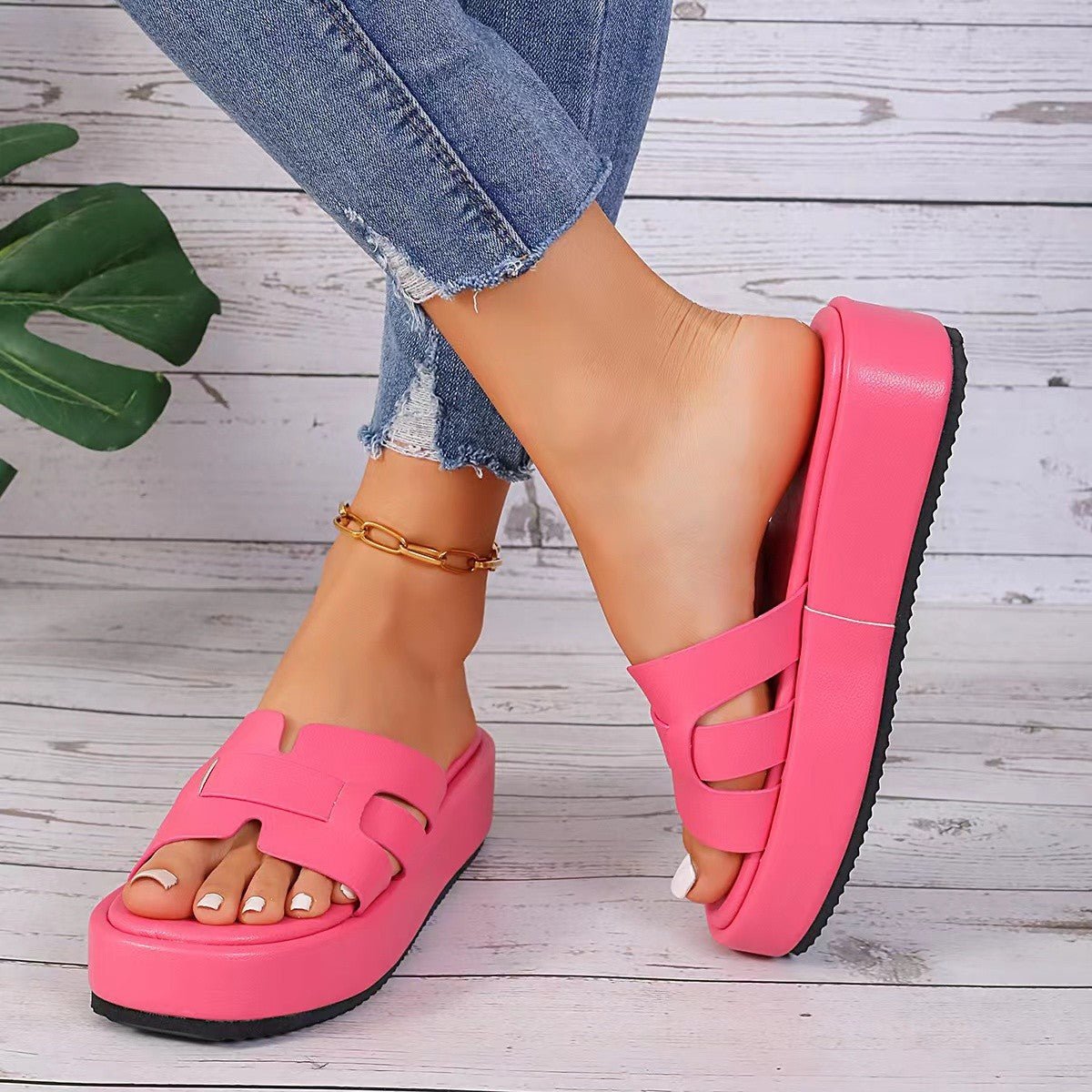 Open Toe Platform Sandals - Flip Flop Dynasty