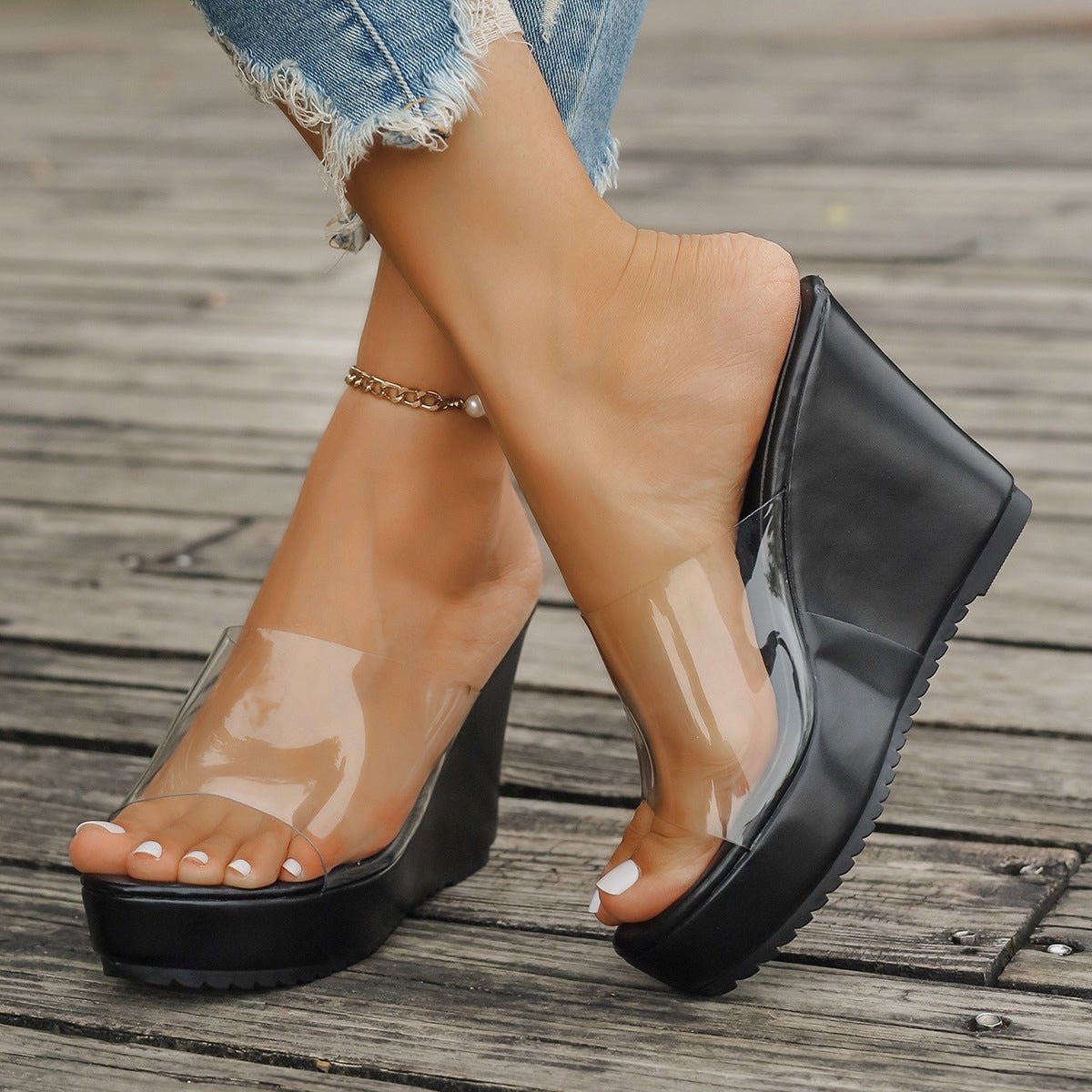 Open Toe Wedge Sandals - Flip Flop Dynasty