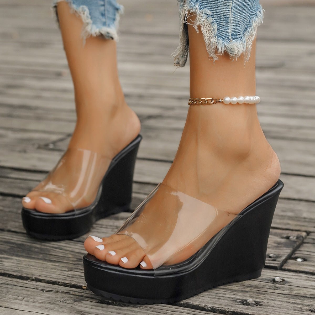 Open Toe Wedge Sandals - Flip Flop Dynasty