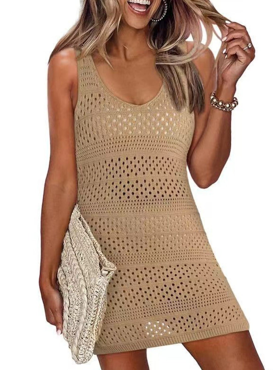 Openwork Scoop Neck Cover Up - Flip Flop Dynasty