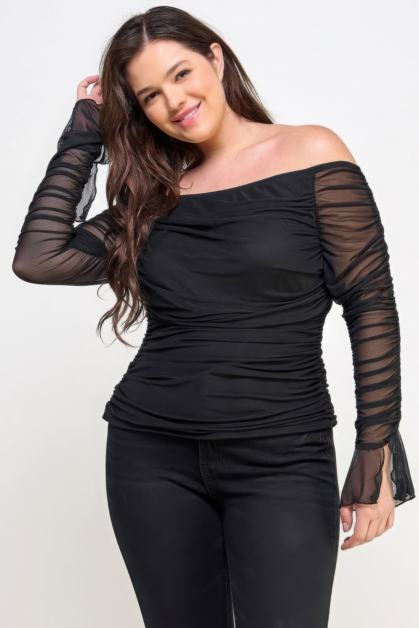 Ots Ruched Mesh Top - Flip Flop Dynasty