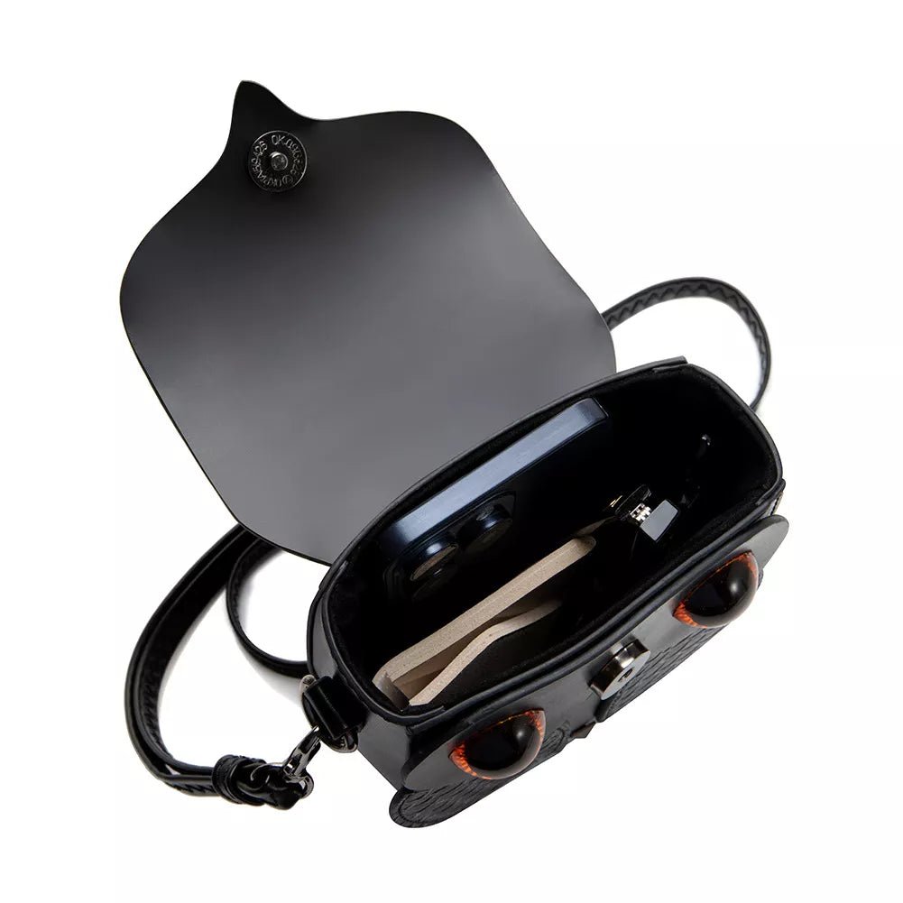 Owl Design Leather Crossbody Bag - Flip Flop Dynasty