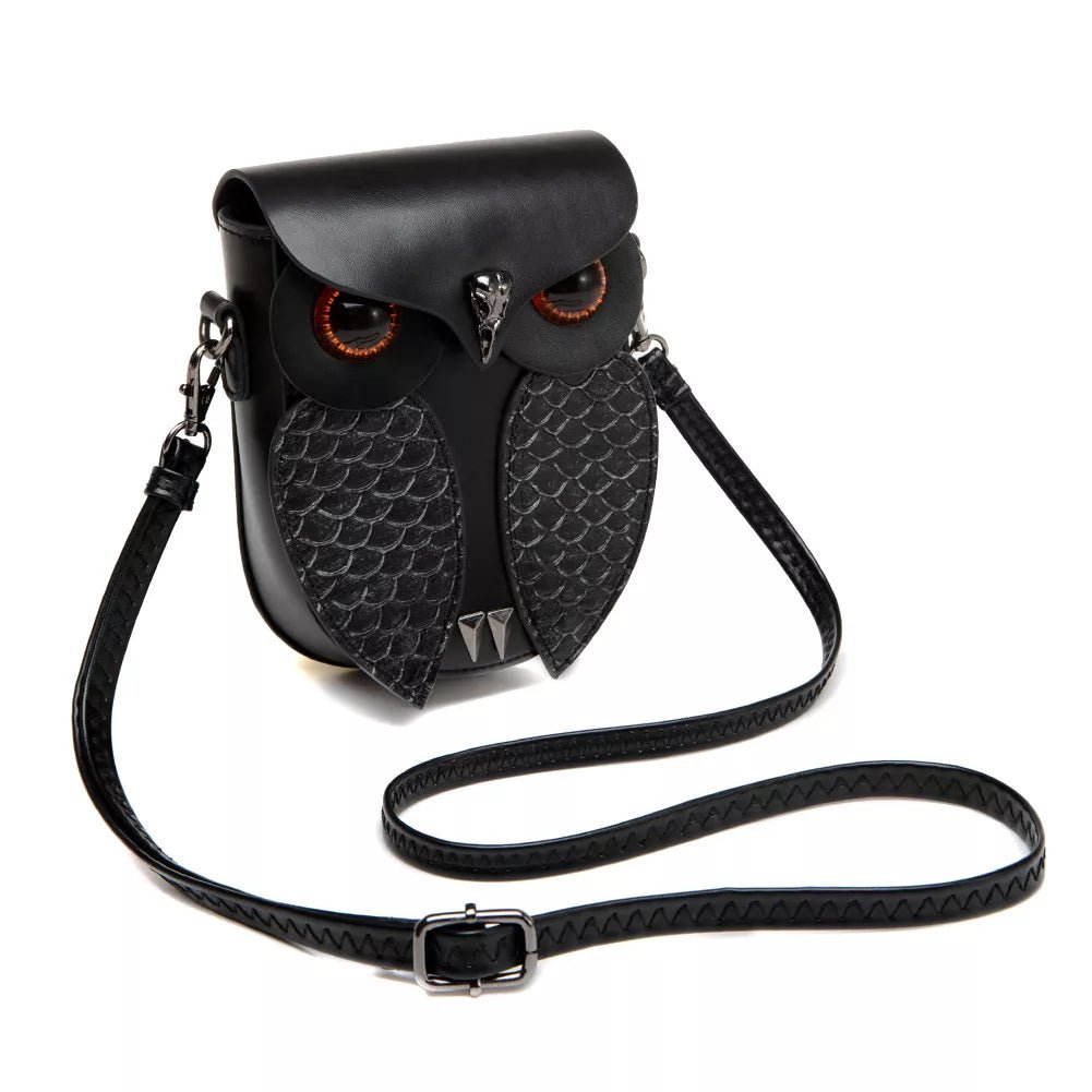 Owl Design Leather Crossbody Bag - Flip Flop Dynasty